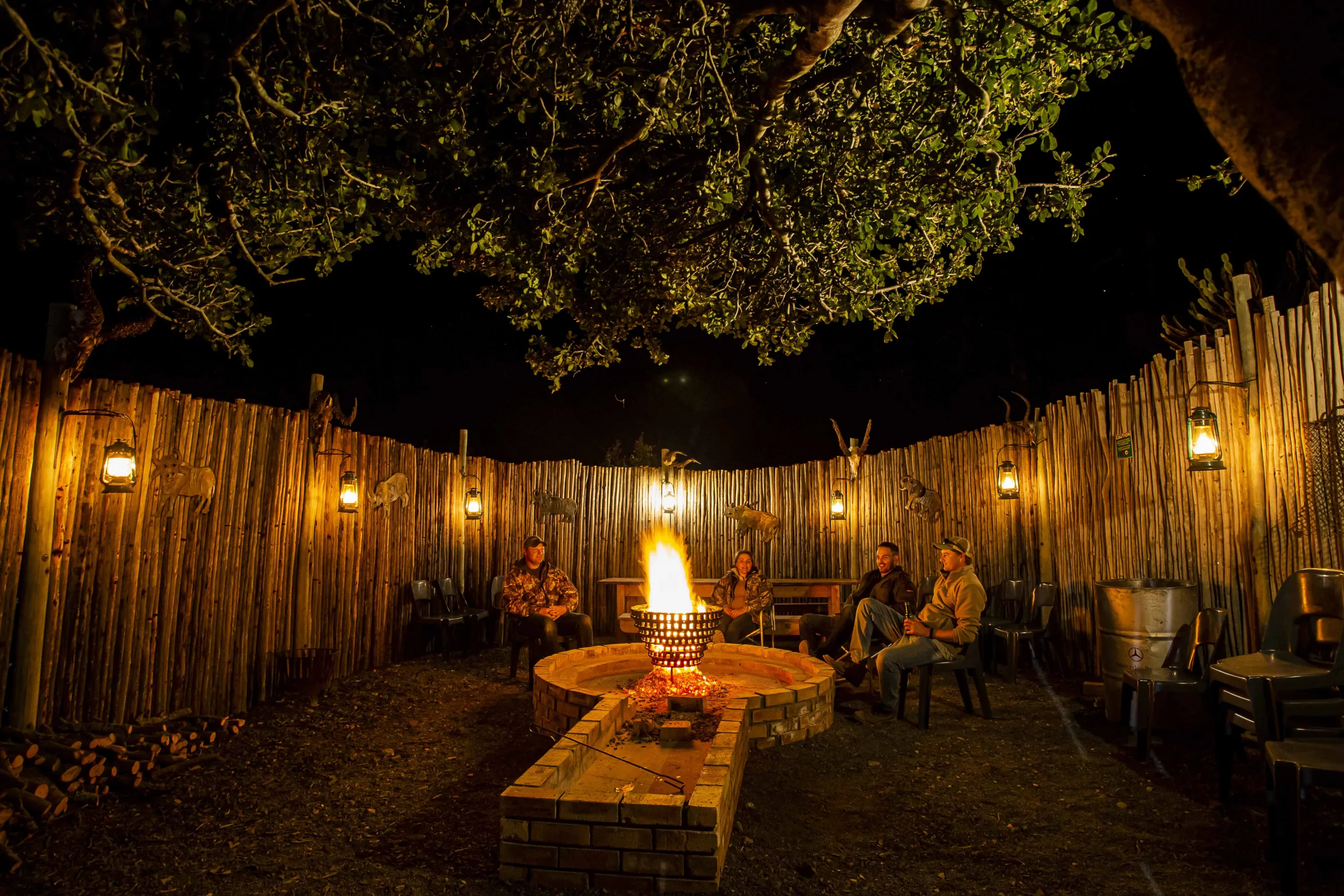 People around the campfire
